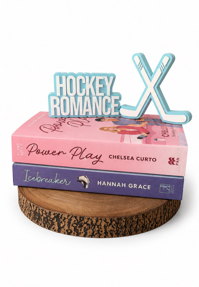 Hockey Romance Shelf Sign – 3D Printed Bookshelf Decor