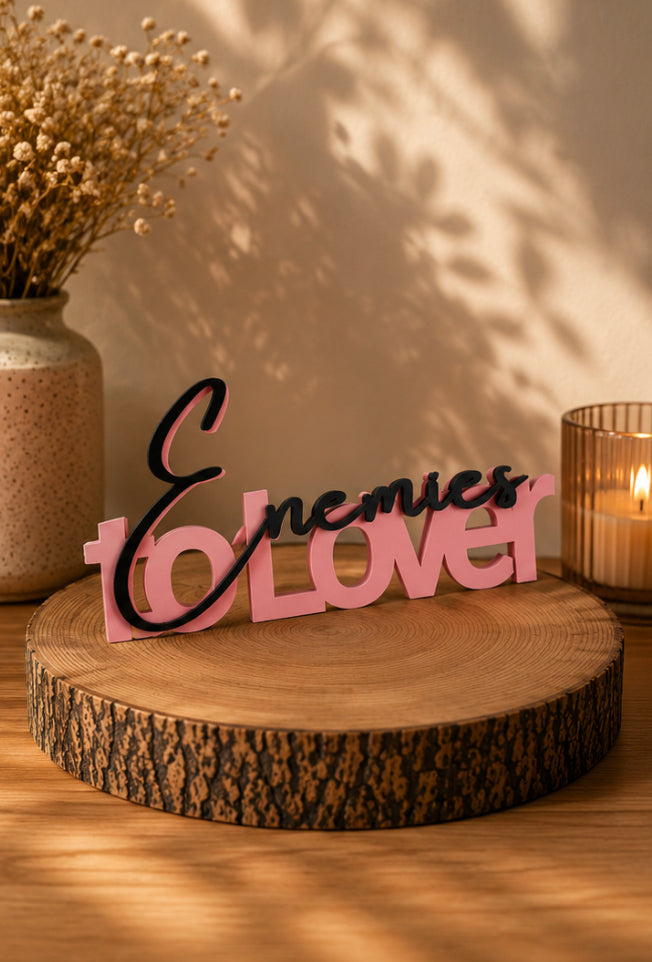 Enemies to Lover Shelf Sign – 3D Printed Bookshelf Decor