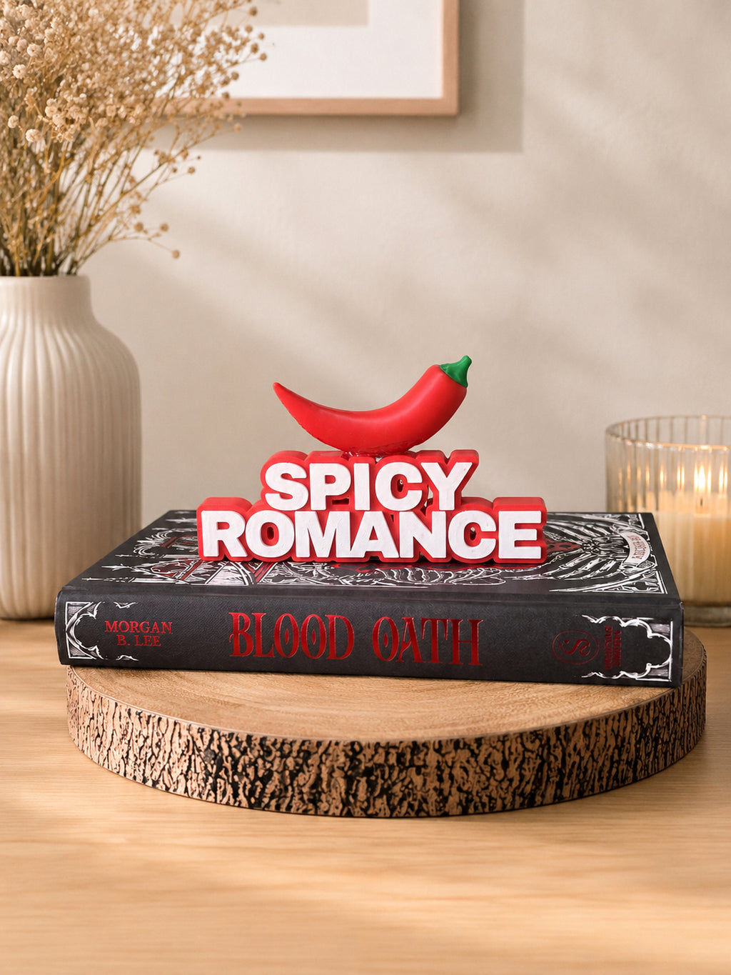 Spicy Romance Shelf Sign – 3D Printed Bookshelf Decor