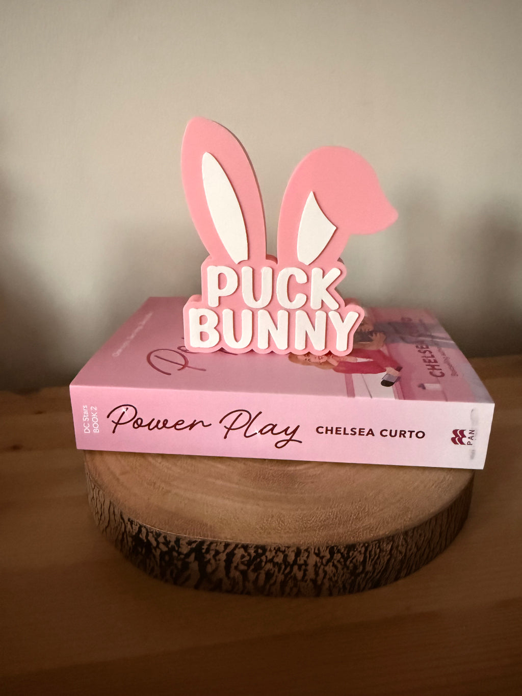 Puck Bunny Shelf Sign – 3D Printed Bookshelf Decor