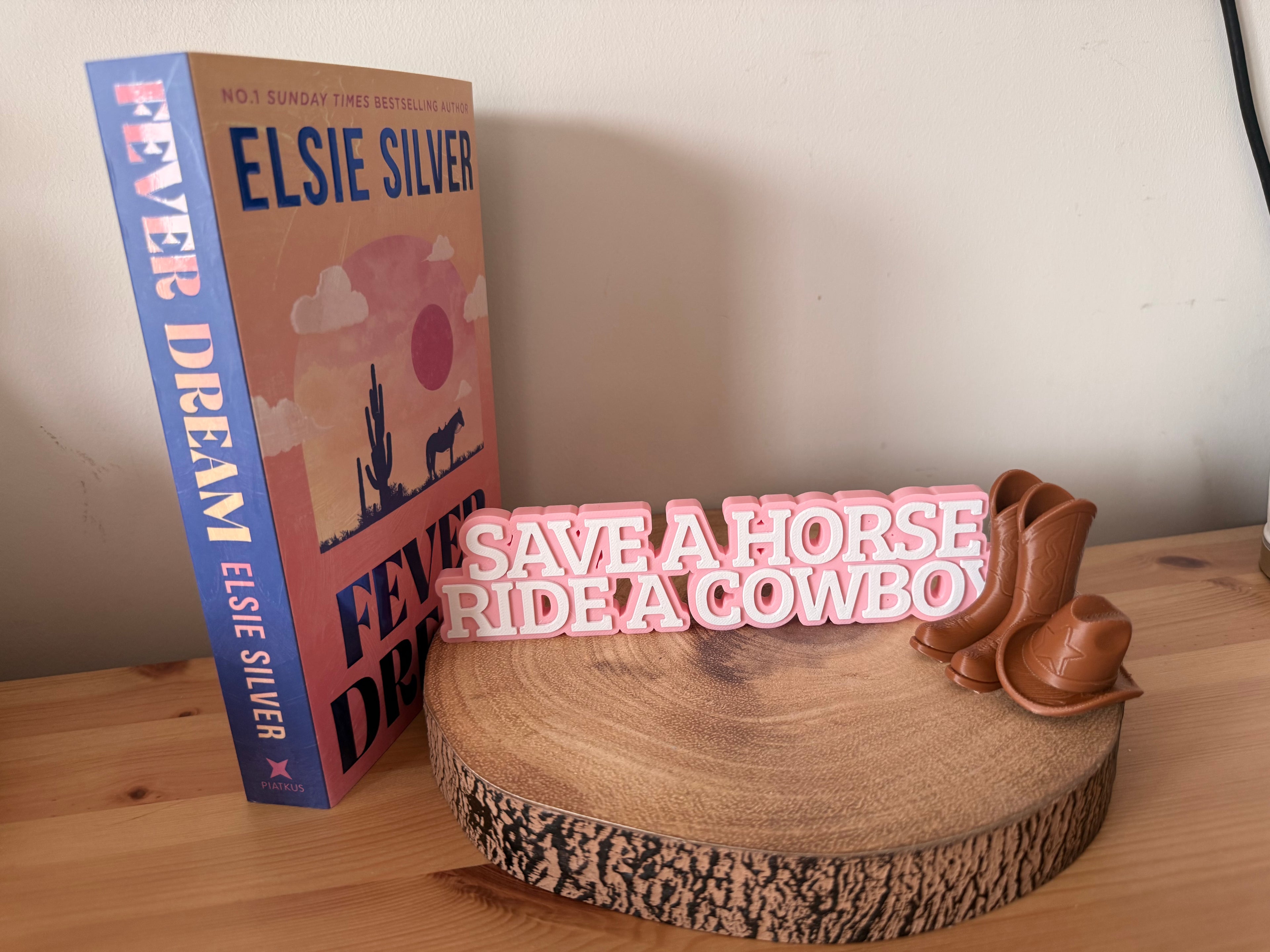 Save a Horse Ride a Cowboy Shelf Sign – 3D Printed Bookshelf Decor