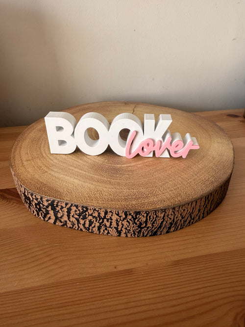 Book Lover Shelf Sign – 3D Printed Bookshelf Decor