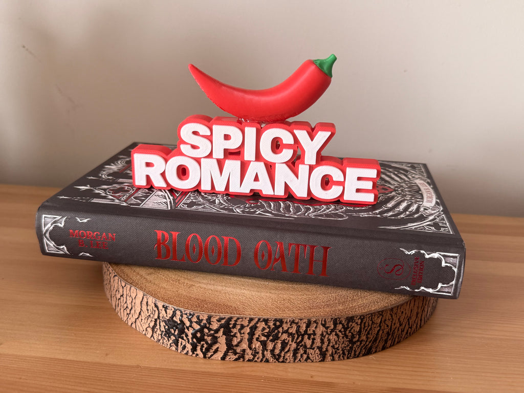 Spicy Romance Shelf Sign – 3D Printed Bookshelf Decor