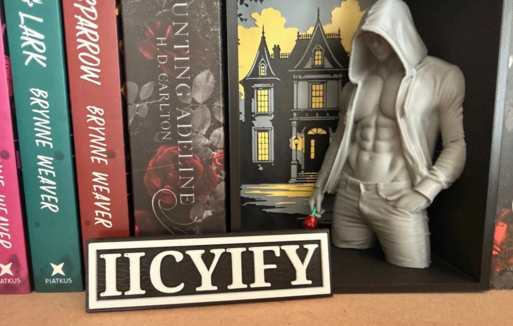 IICYIFU Shelf Sign – 3D Printed Bookshelf Decor