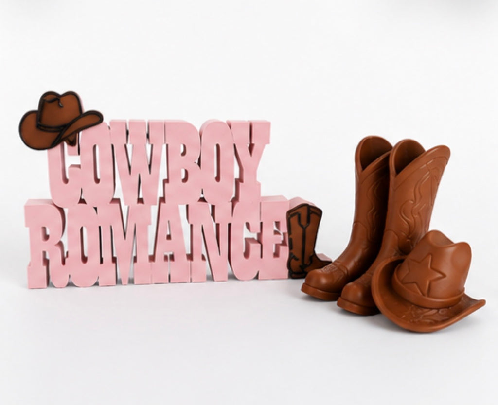 Cowboy Romance Decorative Plaque – 3D Printed Shelf Sign