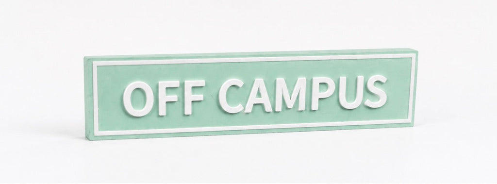 Off Campus Shelf Sign – 3D Printed Bookshelf Decor