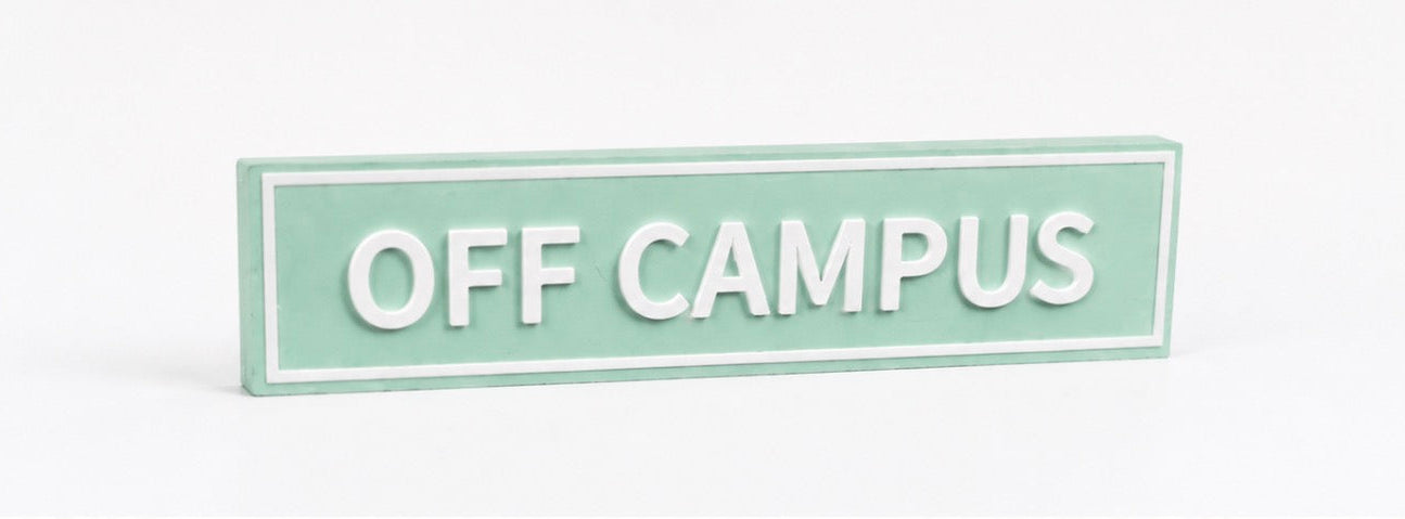 Off Campus Shelf Sign – 3D Printed Bookshelf Decor