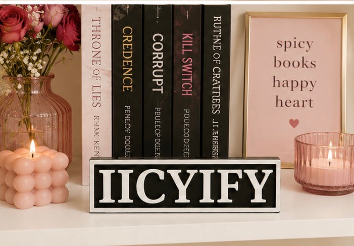 IICYIFU Shelf Sign – 3D Printed Bookshelf Decor